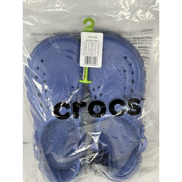 Size 11 Crocs Echo Sapphire Blue Clog Shoes Comfort Slides Sandals Mens NEW - Picture 7 of 7